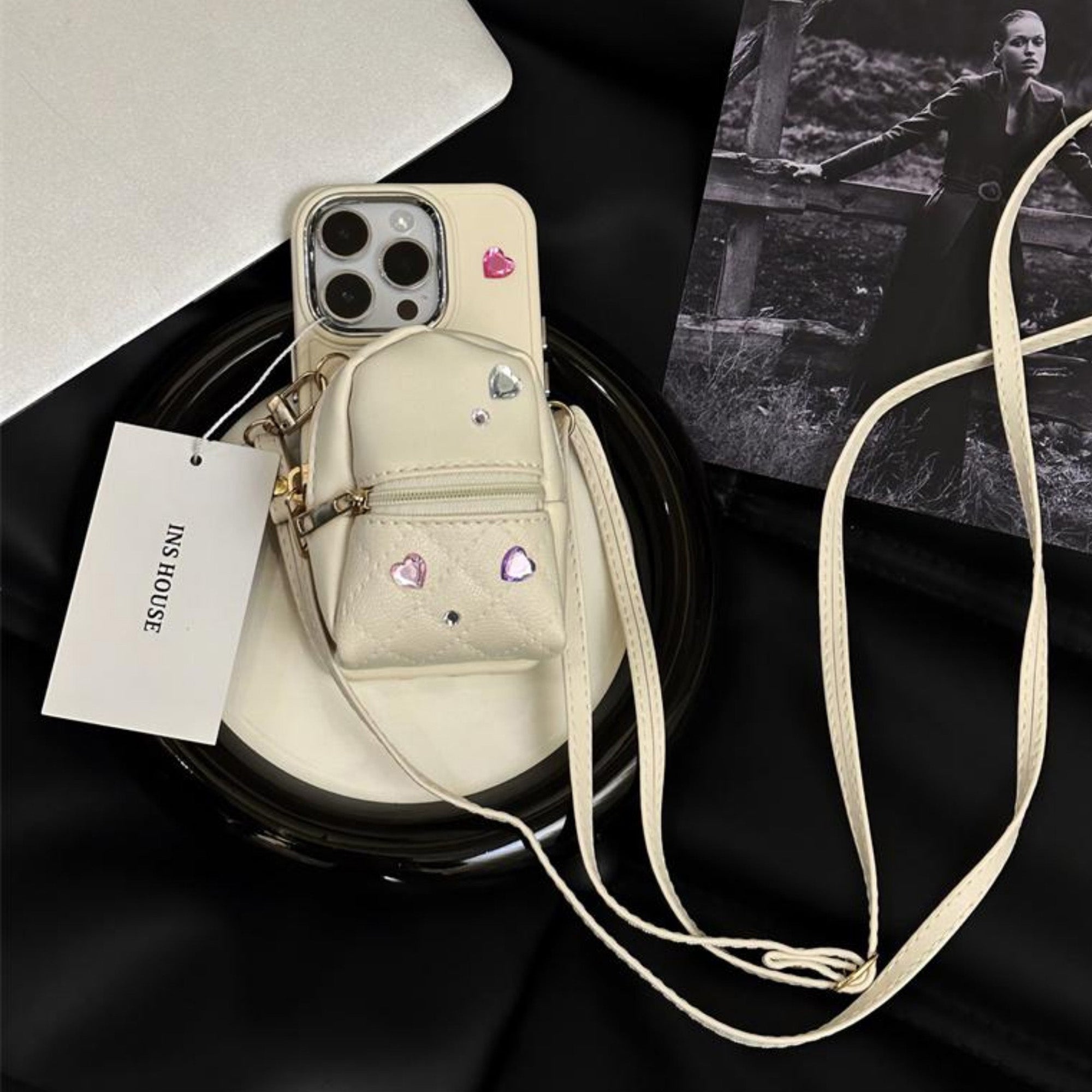 Til iPhone 12/12 Pro 6,1 tommer TPU telefonetui PU læder skoletaske Design Bagcover med skulderrem Til iPhone 12/12 Pro 6,1 tommer TPU telefonetui PU læder skoletaske Design Bagcover med skulderrem